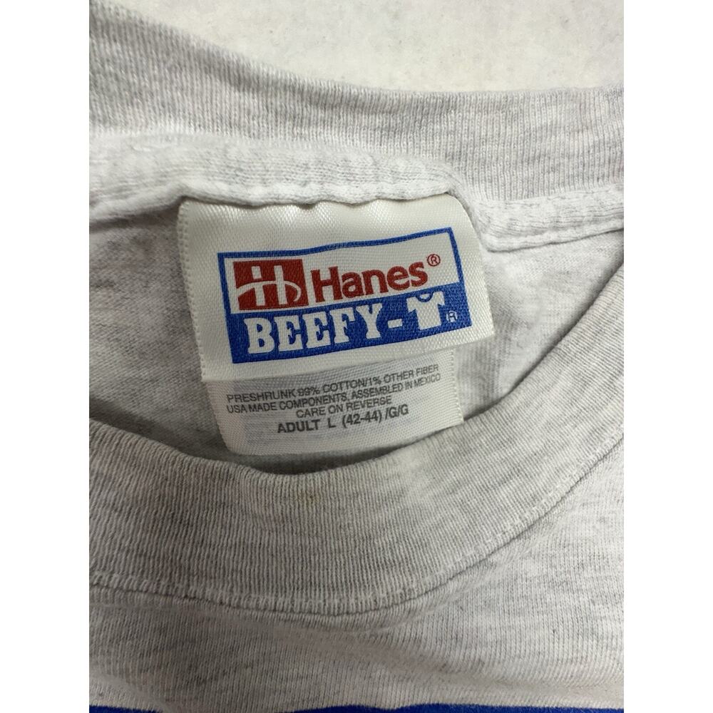 Vintage Flex Gym Shirt Size L 90s Rare Long Sleeve Bodybuilding Hanes Beefy - Picture 3 of 9